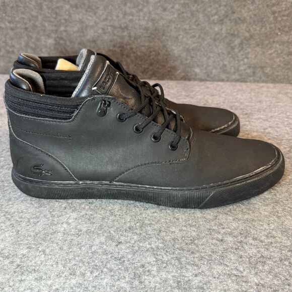 Lacoste Esparre Chukka Men’s Size US 10 UK 9 Leather Suede Black Ankle Boots - Picture 2 of 9
